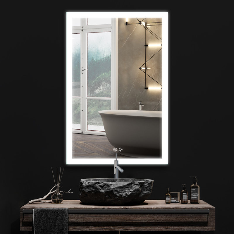 Orren Ellis Mirror with led lighted Bathroom vanity mirrors,Dimmable & Reviews Wayfair